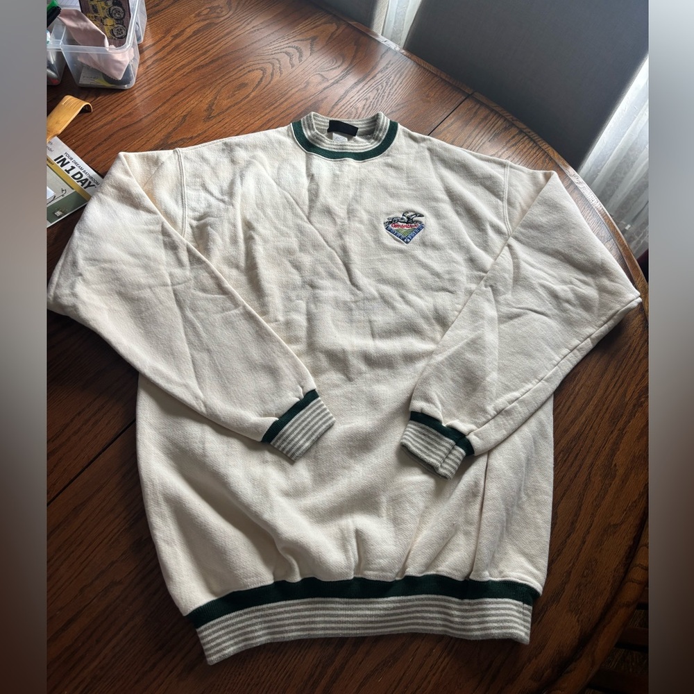 VTG 90s ultra club collection sweatshirt green trim men's XL made in USA